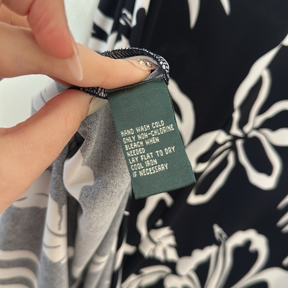 Vintage Lauren Ralph Lauren Black and white Tropical Print Dress - Picture 5 of 6